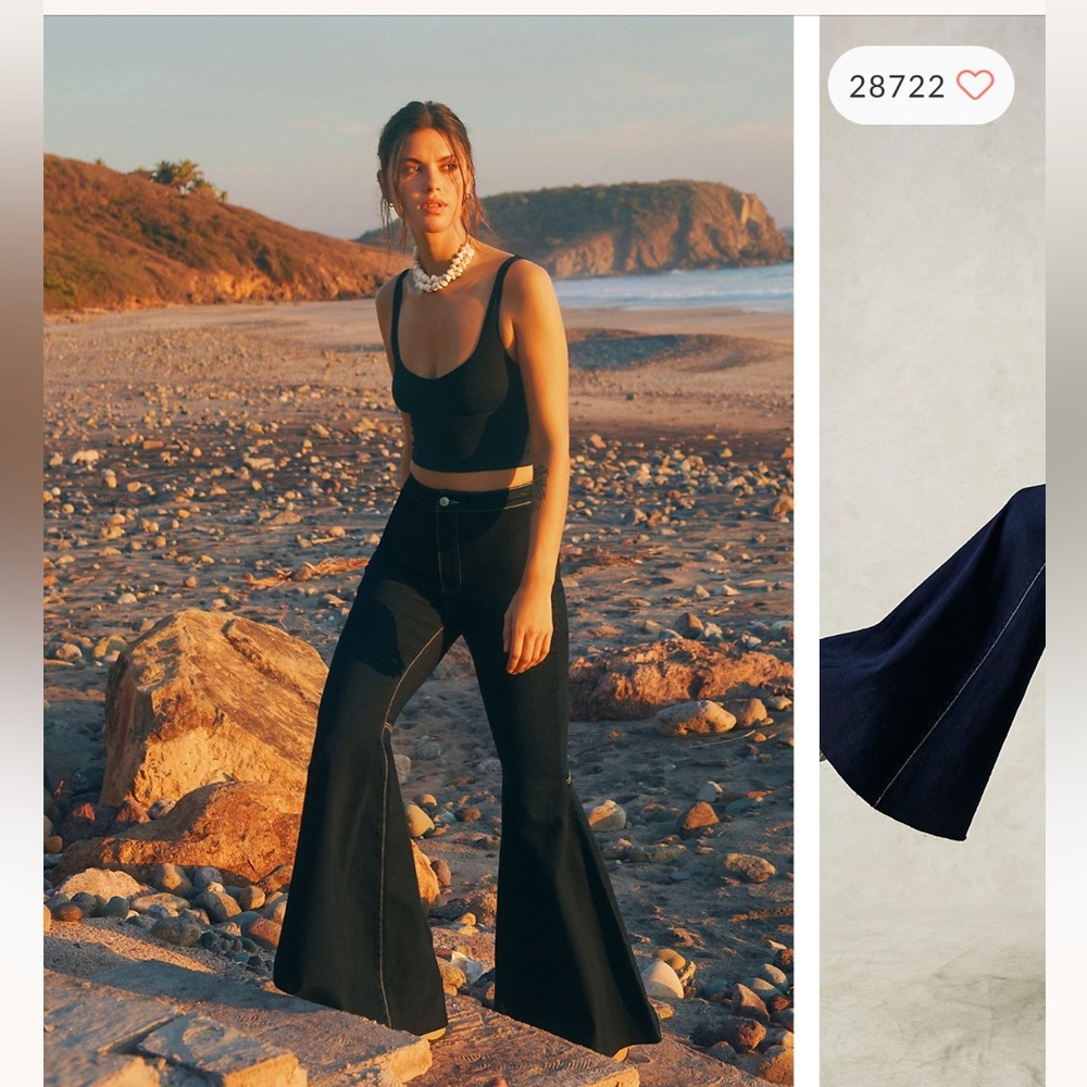 Free People Just Float On Flare Jeans in Blackout